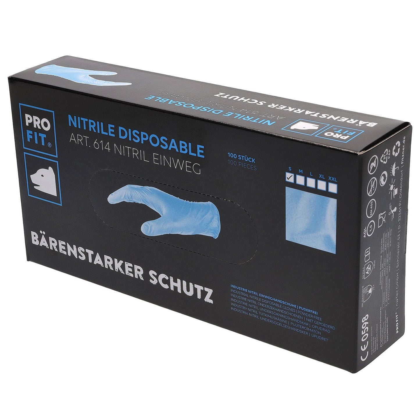 Nitril Einweghandschuhe, puderfrei, 24 cm, blau